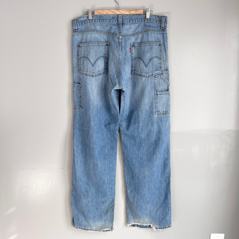 Levis Carpenter Loose Straight Jeans Mens Vintage Denim Workwear Measures 38X32